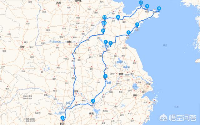 准备自驾从长沙出发去山东旅游，10到15天，如何具体规划线路、景点、住宿？